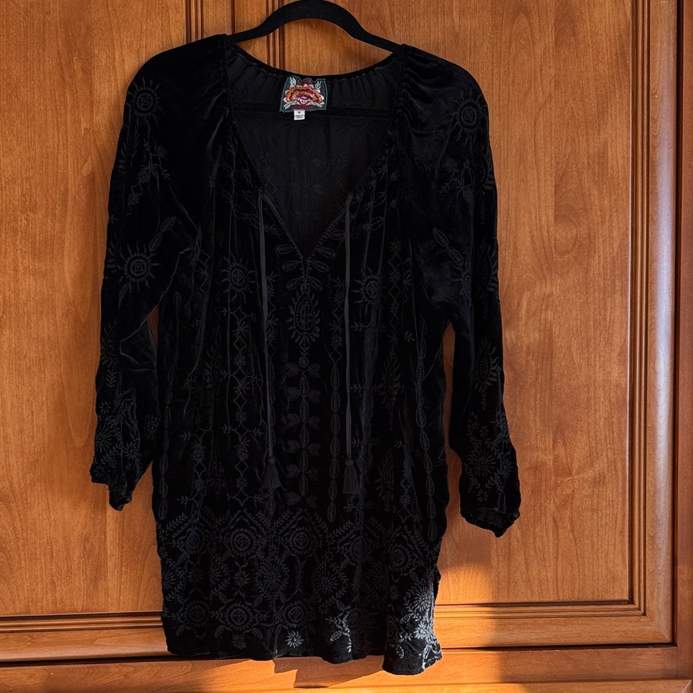 Johnny Was Black Velvet Tunic